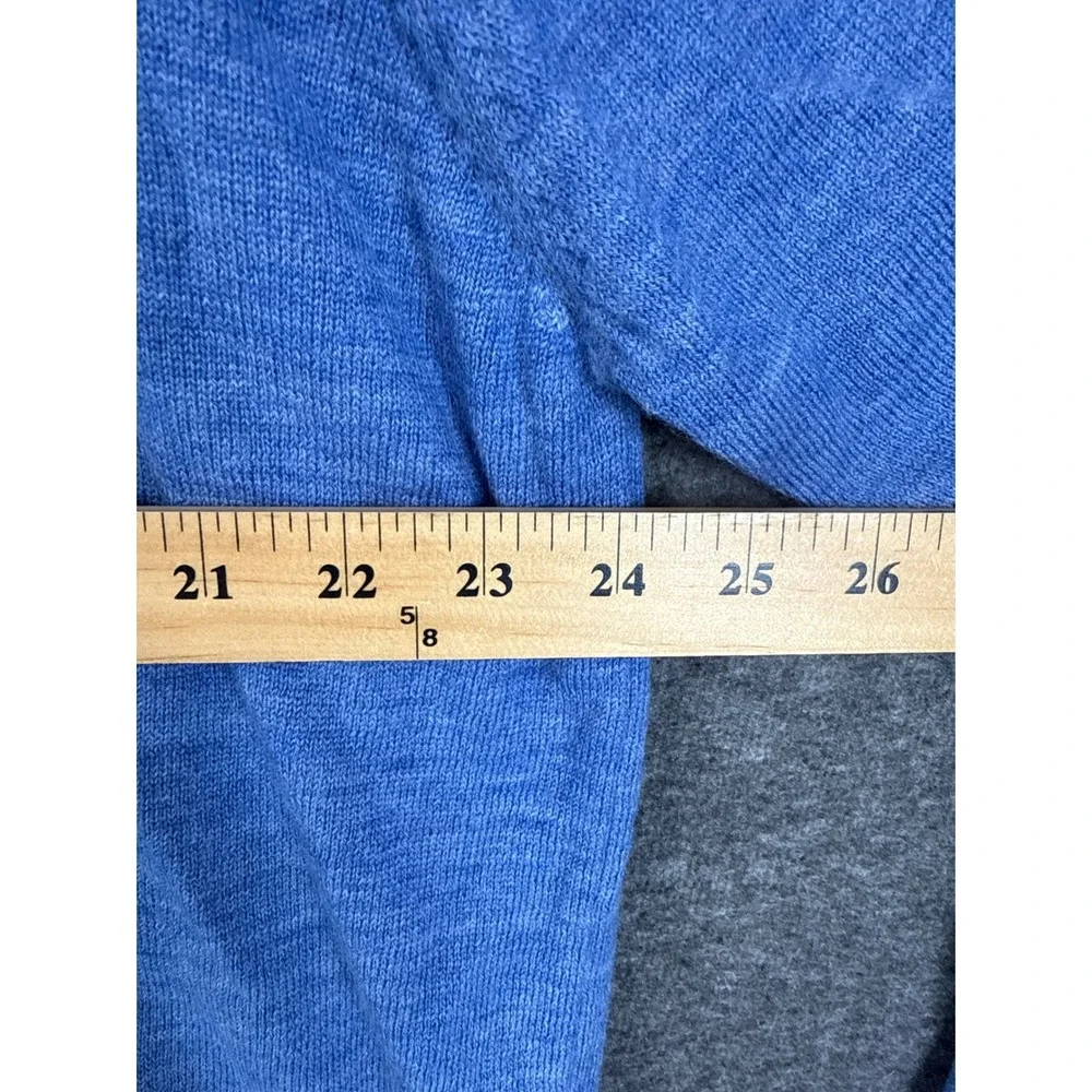 NWT Alan Flusser Polo Sweater‎ Mens XL Blue Merino Wool Long Sleeve Quiet Luxury